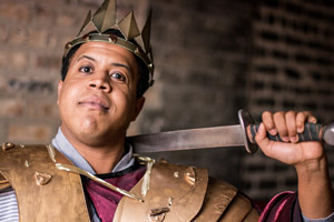 Prince Joseph with his sword.